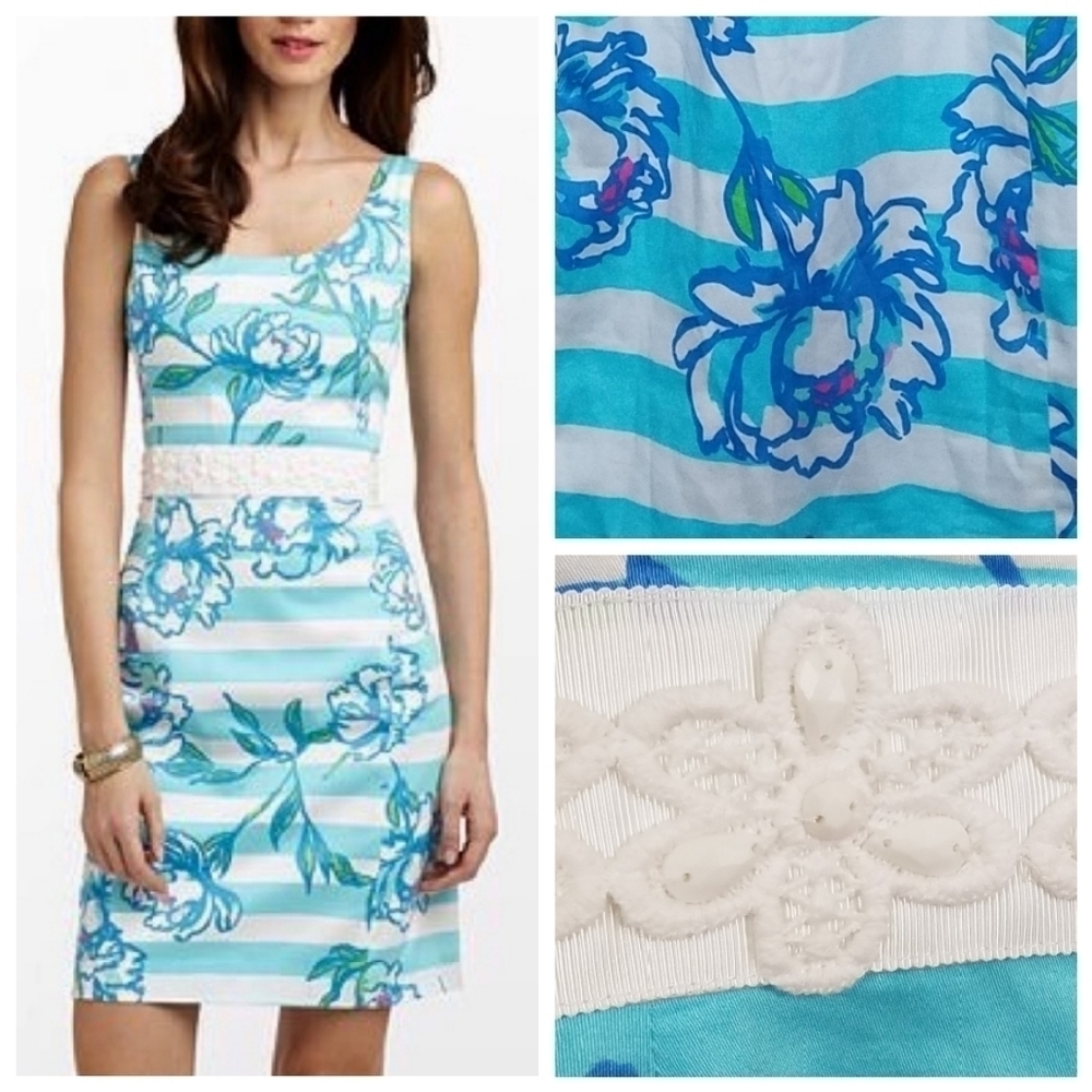 LILLY Pulitzer 00 Serena Beaded Toss the Line Dres